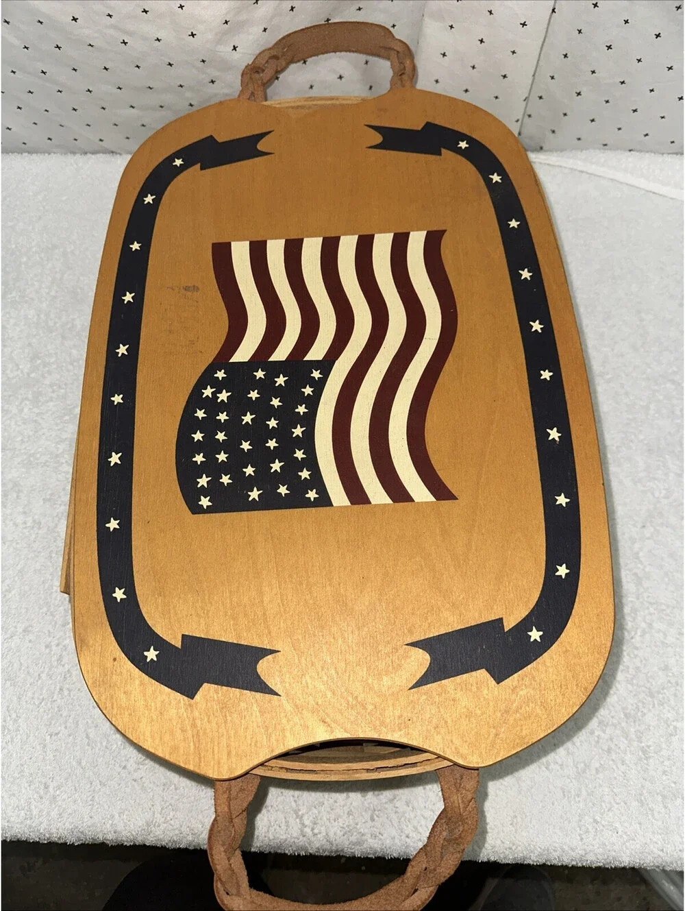 Peterboro 150th Limited Edition 1854-2004 Patriotic Flag Basket Picnic Storage